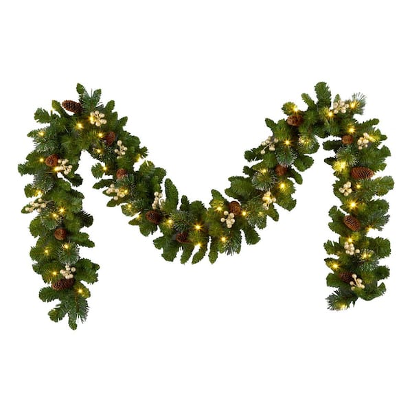 9ft. Crestwood Gold Spruce Artificial Christmas Garland with LED Lights