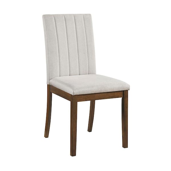 Lazzara Benito Beige Textured Fabric Upholstered Dining Chair, (Set of 2)