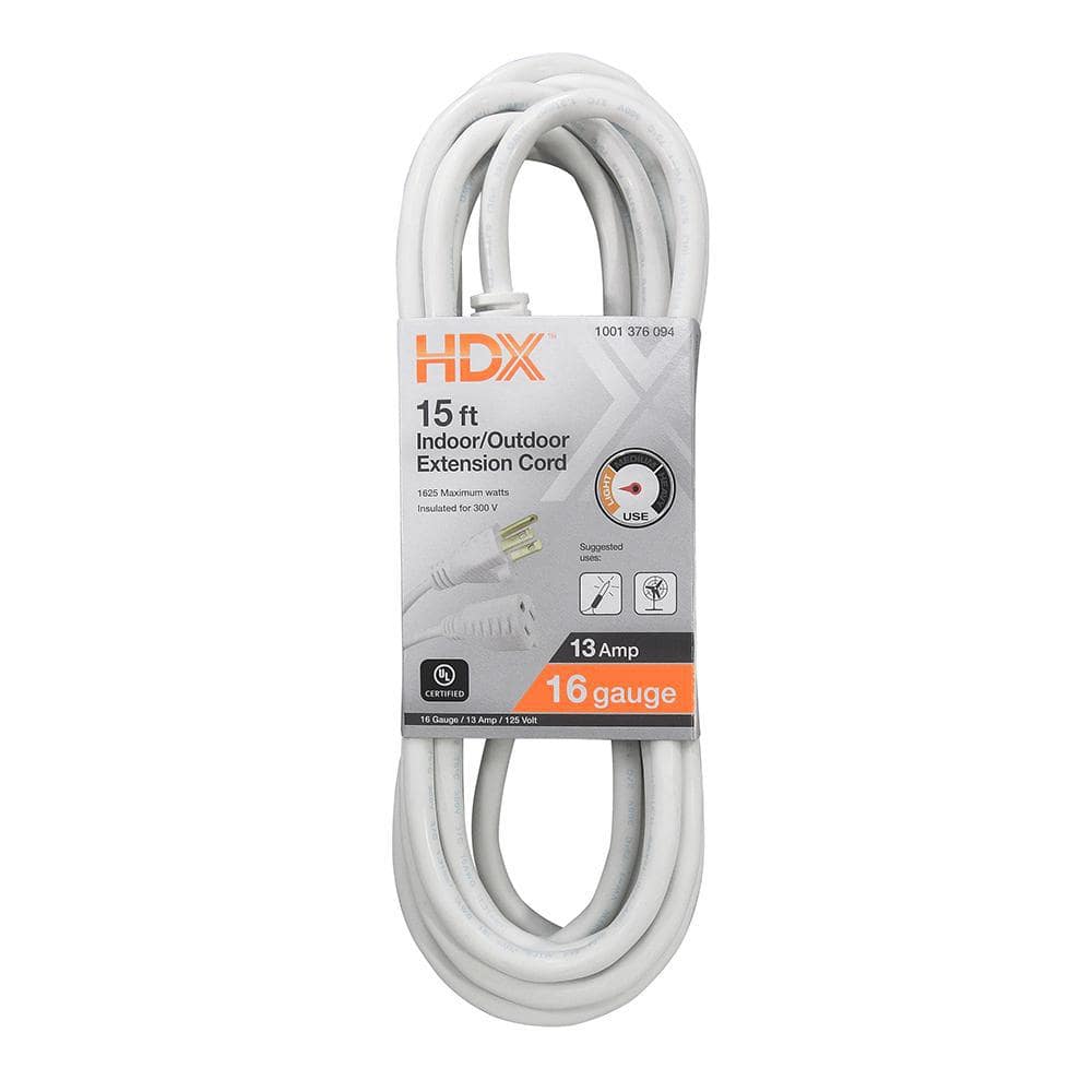 15 ft. 16/3 Light Duty Indoor/Outdoor Extension Cord, White price history on PriceWatchPro
