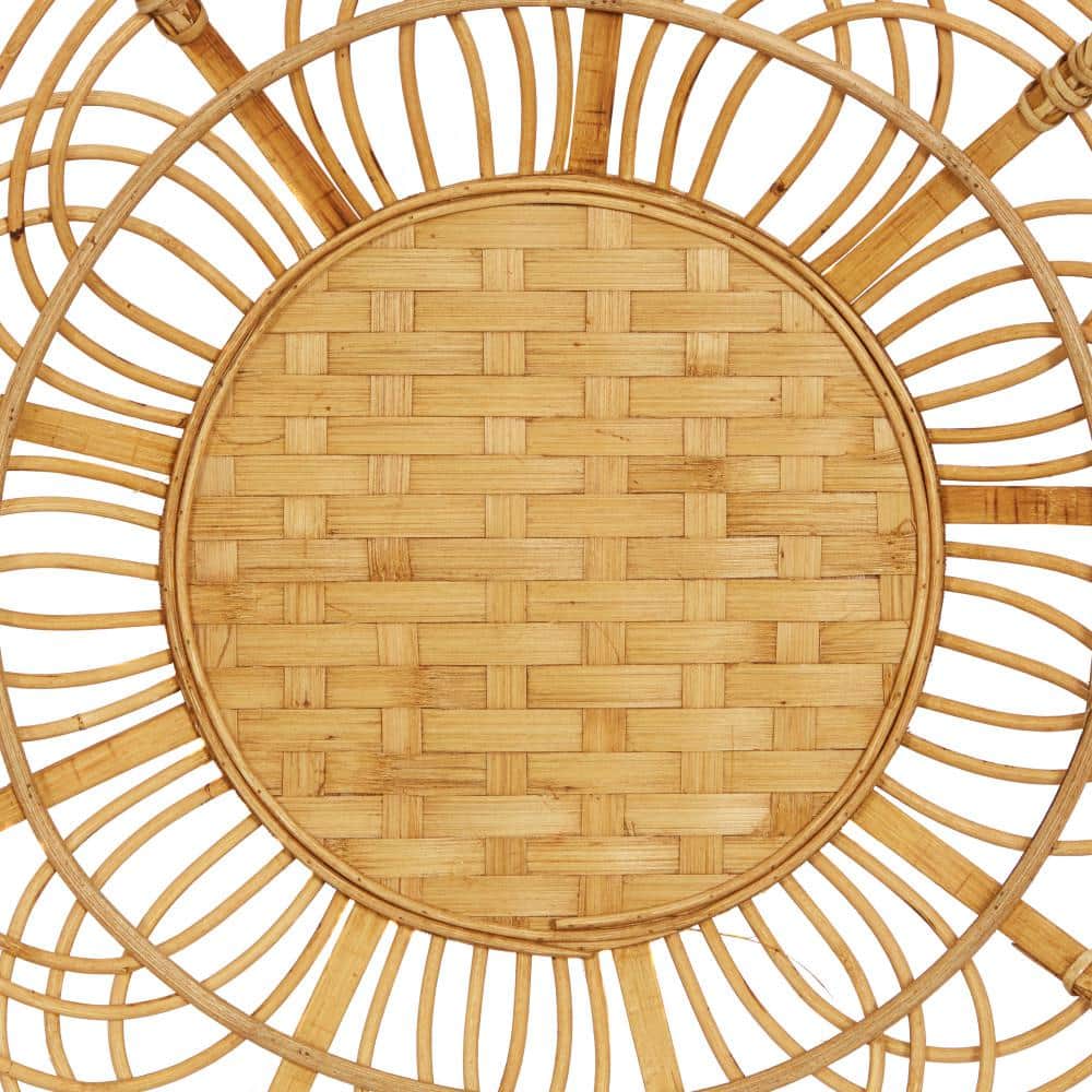 Boho Brown Rattan Floral Wall Decor Set of 3