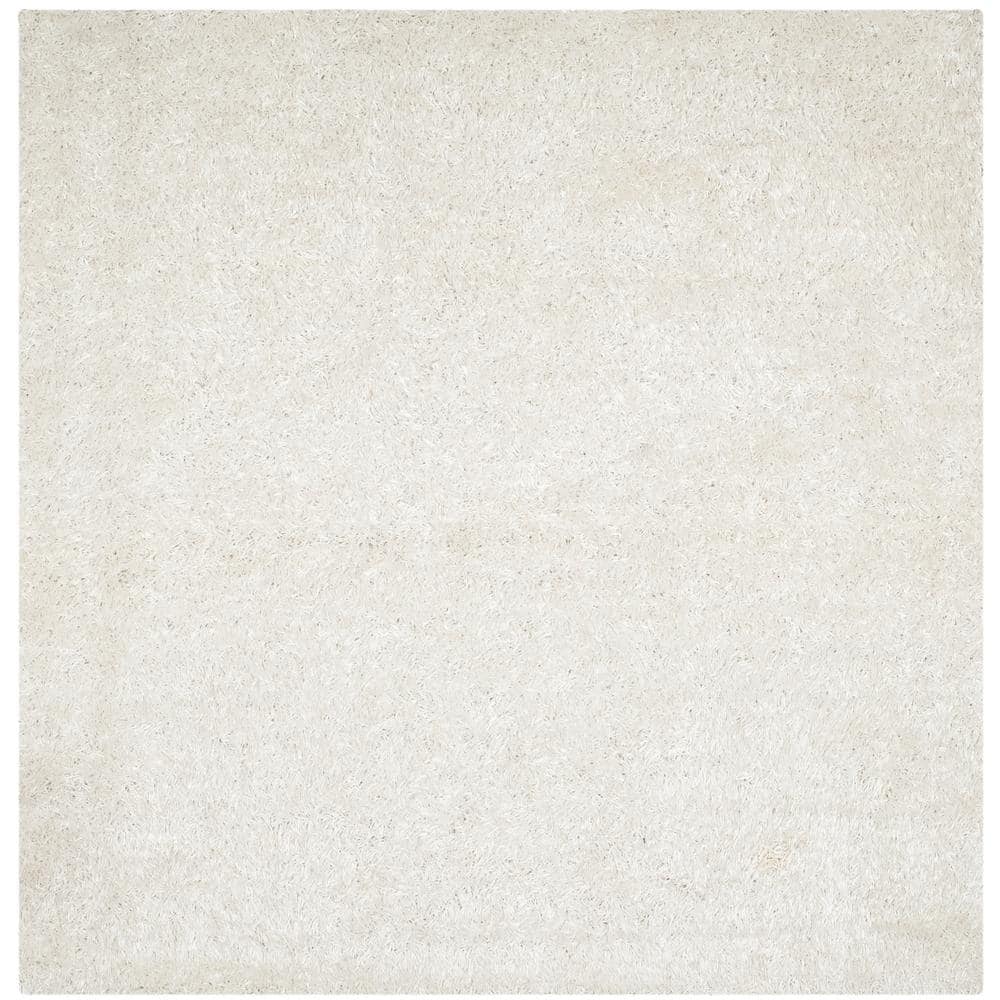SAFAVIEH New Orleans Shag Off White 7 ft. x 7 ft. Square Solid Area Rug  SG531-1111-7SQ