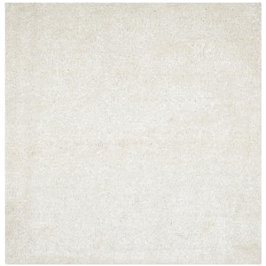 New Orleans Shag Off White 7 ft. x 7 ft. Square Solid Area Rug
