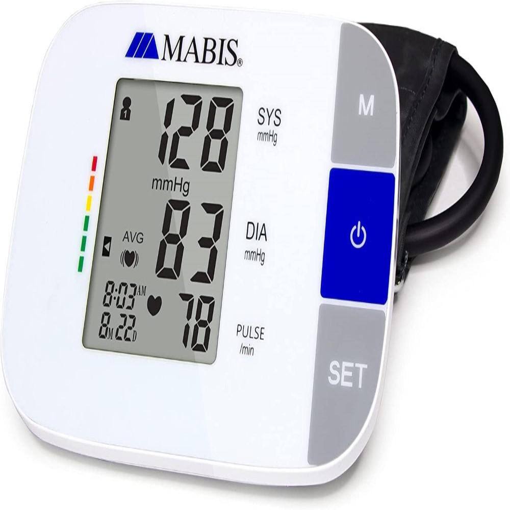 Mabis Digital Premium Wrist Blood Pressure Monitor with Automatic Wrist Cuff That Displays Blood Pressure  Pulse Rate and Irregular Heartbeat  Stores up to 120 Readings  FSA & HSA Eligible