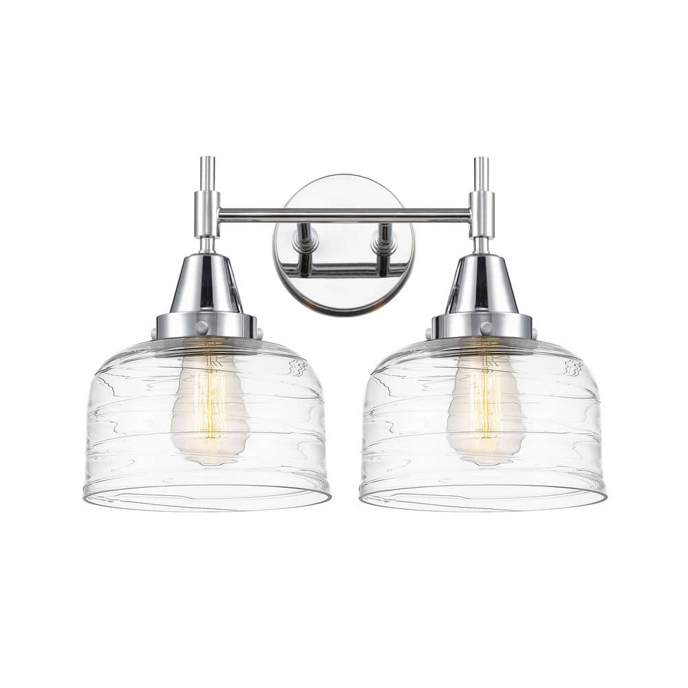 Caden 17 in. 2-Light Polished Chrome Vanity Light with Glass Shade price history on PriceWatchPro