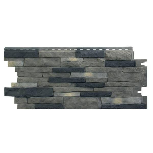 Exteria Panel Stacked Stone Premium 19.5 in. x 44.5 in. Polypropylene in Lewiston Crest (Carton of 10)
