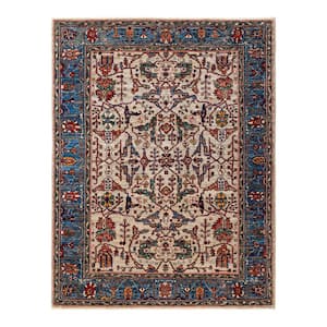 Serapi One-of-a-Kind Traditional Ivory 5 ft. x 7 ft. Hand Knotted Tribal Area Rug