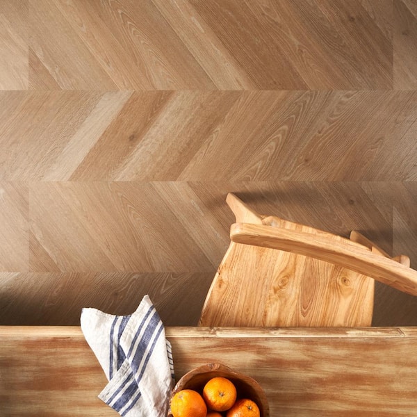 Take Home Sample - Stacy Garcia Chic Chevron 20 MIL Bear 6 in. x 12 in. Click Lock Waterproof Luxury Vinyl Flooring