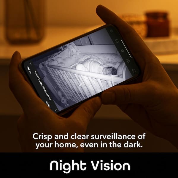 Geeni Peek Smart Indoor 1080p HD Zoom Camera, 2-Way Audio, Night Vision, Motion Alerts, Built-in Siren - Home Security Camera