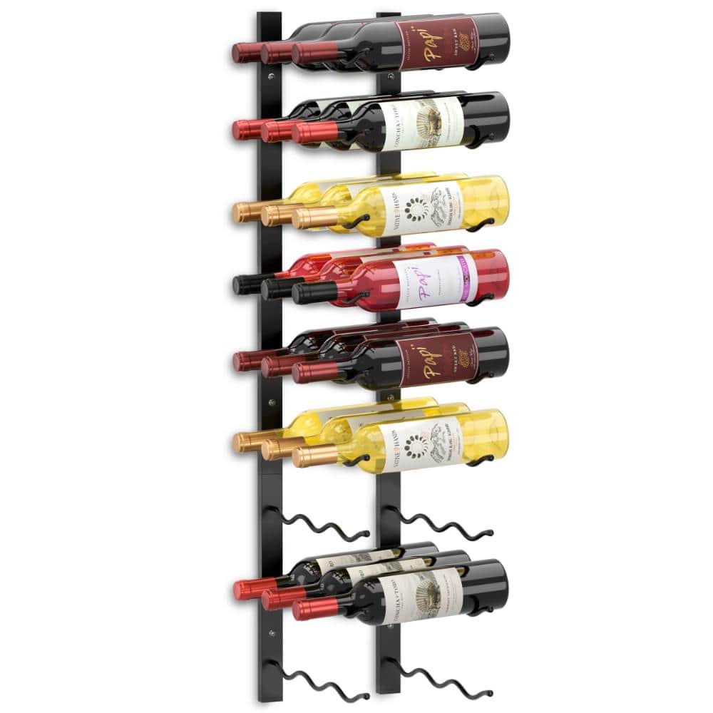 Sorbus Sorbus Wall Mounted Wine Rack, 27-Bottle Triple Row Holder ...