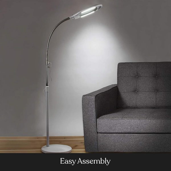 White Magnifying Led Floor Lamp, Brightech Lightview Pro 3 In 1 Led Magnifying Glass Floor Lamp