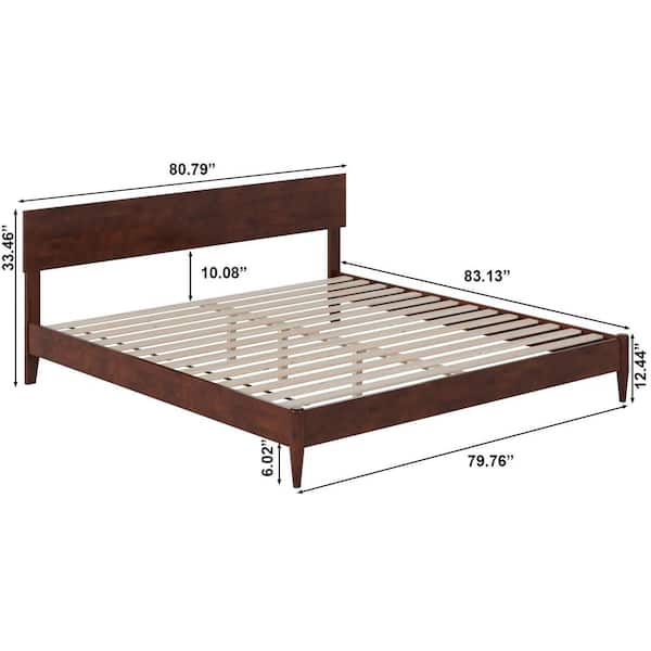 AFI Lylah White Solid Wood Frame King Platform Bed with