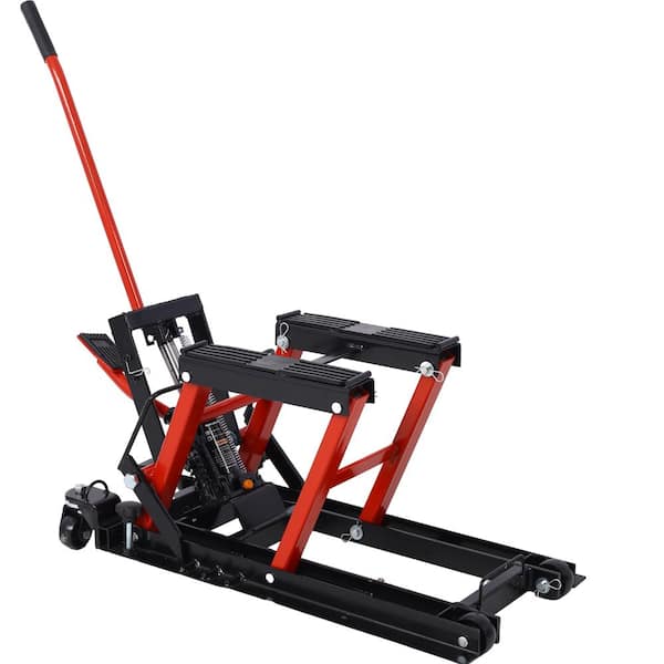 Hydraulic Motorcycle Lift Jack, 1500LBS, ATV Scissor Lift, 4 Wheels, Foot-Operated