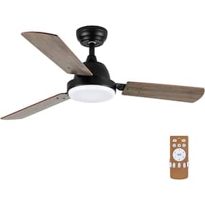 44 in. LED Indoor Brown Ceiling Fan with Remote Control, 6-Speed Modes, 2 Rotating Modes, Timer and 3 Reversible Blades