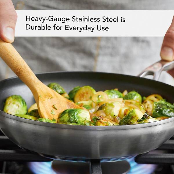 9.5 inch Frying Cooking Pan Tools of the Trade Basics 10588 Stainless W Lid
