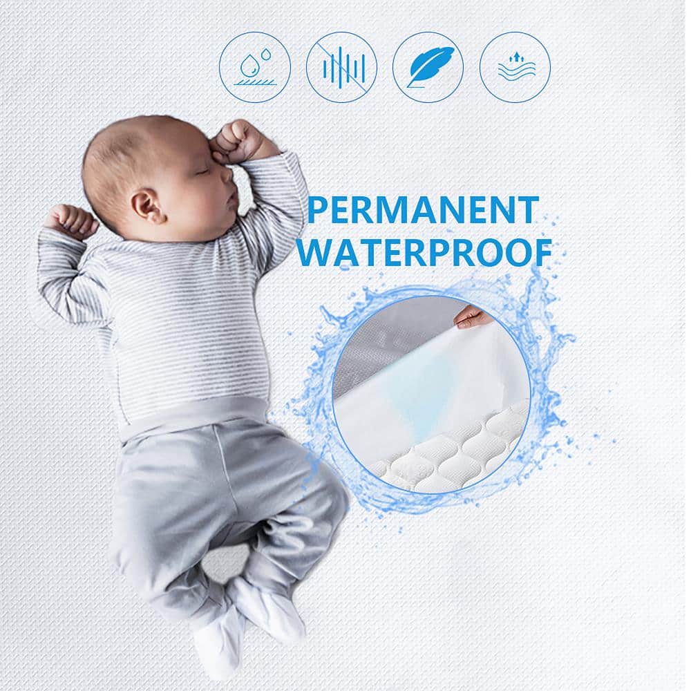 Queen White Waterproof Fitted Mattress Protector