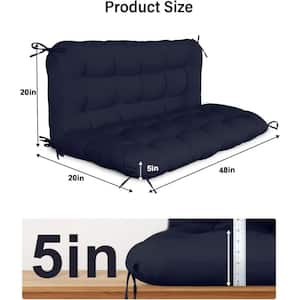 48 in. x 40 in. Navy Replacement Outdoor Porch Swing Cushion with Backrest