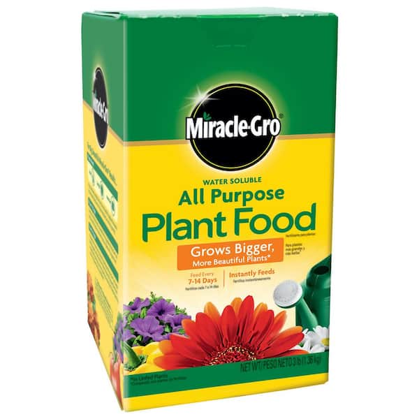 Miracle-Gro Water Soluble All Purpose Plant Food 3 lbs. for Indoor/Outdoor Plants, Roses, Flowers, Vegetables, Dry Fertilizer
