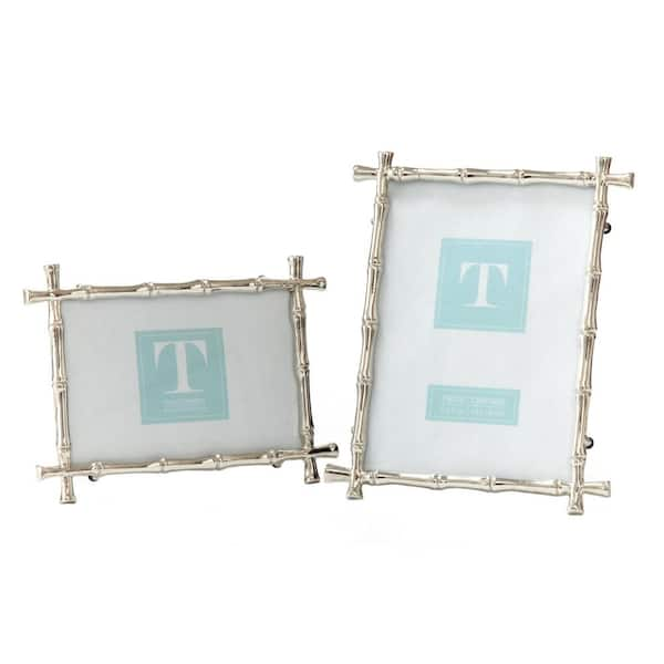 Two S Company Silver Bamboo Includes 2 Sizes 4 In X 6 In And 5 In X 7 In Picture Frames Set Of 2 9851