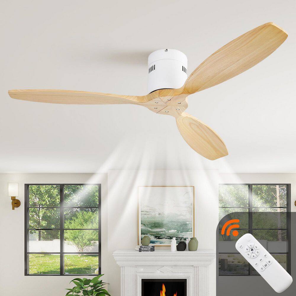 Whisper Series 52 in. Indoor Black Low Profile 3-Blade Wood Ceiling Fan with Remote Included for Bedrooms or Living Room price history on PriceWatchPro