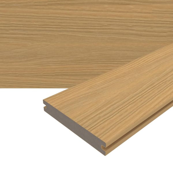 Magellan PLUS 0.88 in. x 5.43 in. x 8 ft. Rustic and Wood Grain Australian Red Cedar Grooved Composite Decking Board