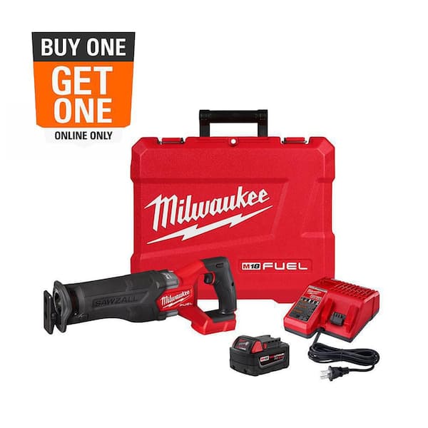 M18 FUEL 18V Lithium-Ion Brushless Cordless SAWZALL Reciprocating Saw Kit W/one 5.0 Ah Batteries, Charger and Case