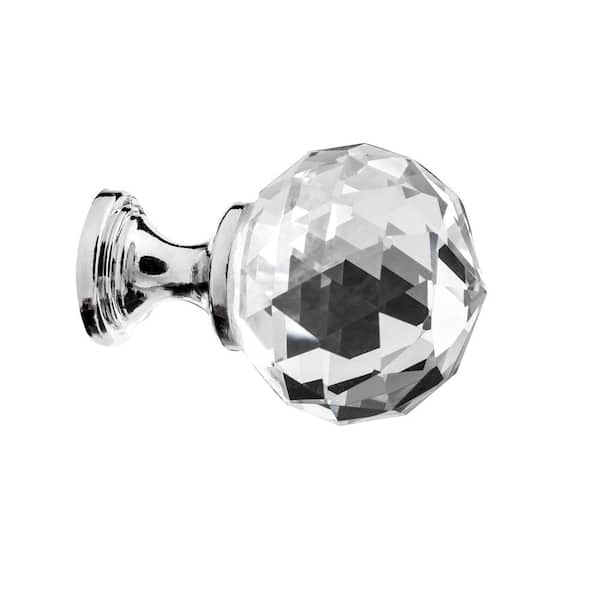 Sumner Street Home Hardware Chloe 1-1/8 in. Glass Polished Nickel Cabinet Knob