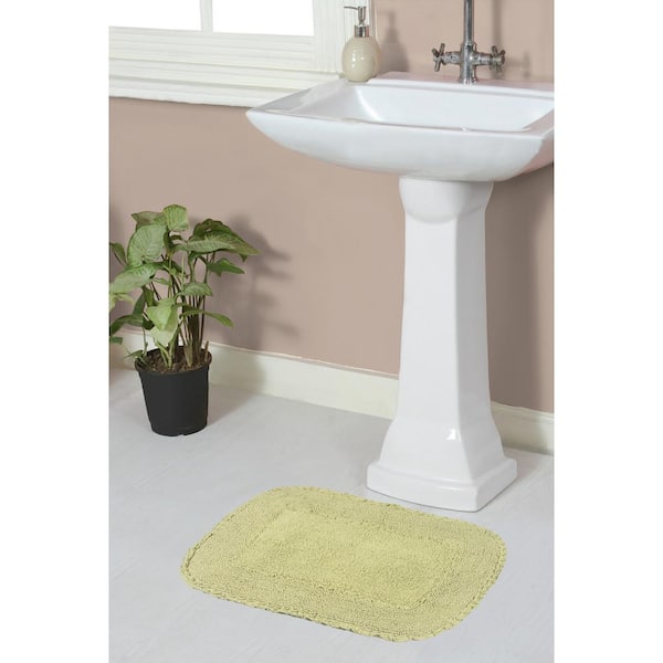 HOME WEAVERS INC Radiant Collection 100% Cotton Bath Rugs Set, 17x24 Rectangle, Green