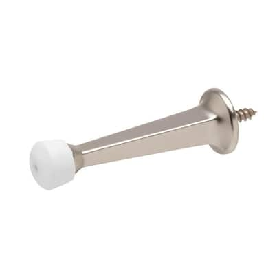 KS Hardware 3 1/4-Inch Spring Door Stopper Wall Protector Satin Nickel  Finish 10-Pack