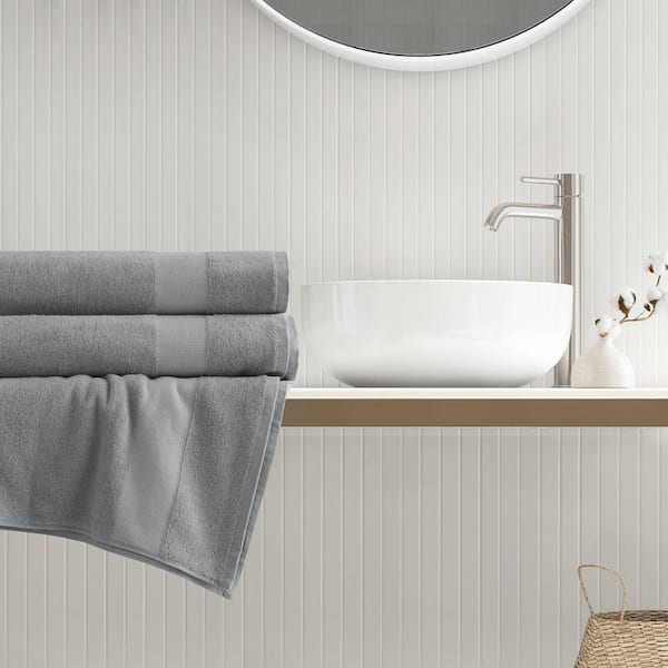 Premium Turkish Cotton 6-Piece Charcoal Solid Bath Towel Set
