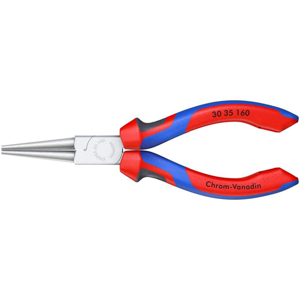 KNIPEX 6-1/4 in. Round Tips Long Nose Pliers with Comfort Grip 30