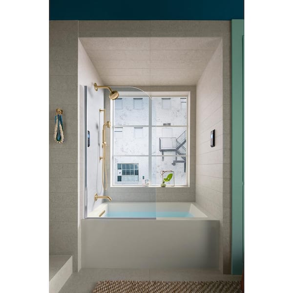 Underscore 60 in. x 32 in. Soaking Bathtub with Left-Hand Drain in White