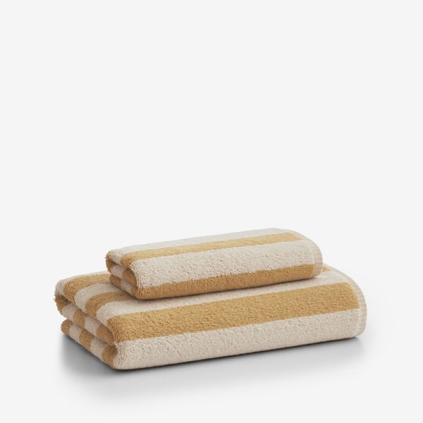 Company Cotton Reversible Stripe Honey Turkish Cotton Single Hand Towel