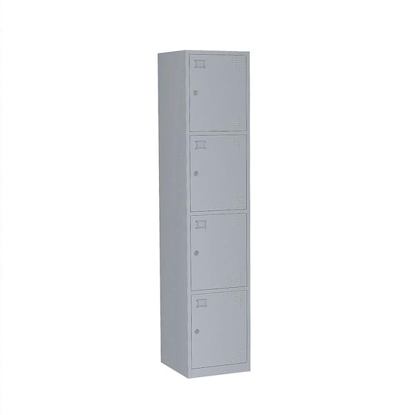 Metal Locker 4 Doors Employees Locker Storage Cabinet in Gray SXB939690 -  The Home Depot