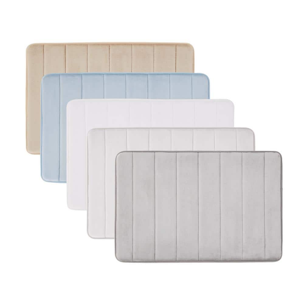 Tan Memory Foam Polyester 2-Piece Bath Mat Set