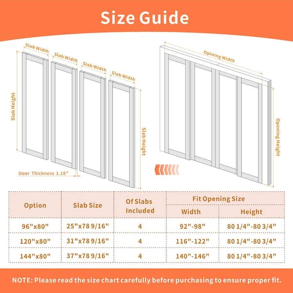 TENONER 120 in. x 80 in. MDF 1-Lite Mirror Sliding Door with