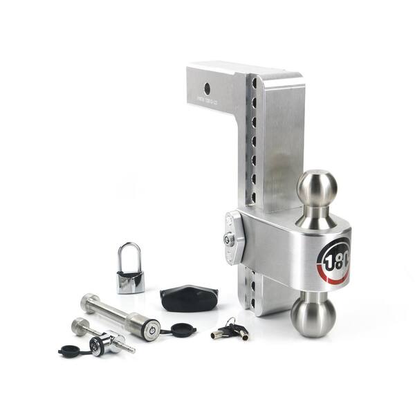 Weigh Safe 180 Hitch LTB10-2.5-SET 10" Drop Hitch, 2.5" Receiver 18,500 LBS GTW - Keyed Alike Receiver Pin, Coupler Lock, Padlock
