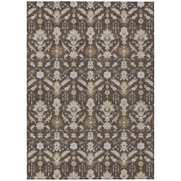 Chantille Machine Washable Indoor/Outdoor Abstract ACN2857 Chocolate 3 ft. x 5 ft. Area Rug