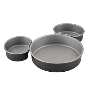 Bake with Mickey 3-Piece Steel Nonstick Mickey Head Cake Pan Set
