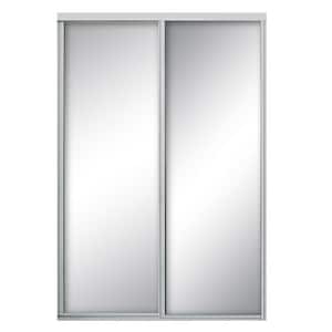 72 in. x 81 in. Concord Bright Clear Aluminum Frame Mirrored Interior Sliding Closet Door