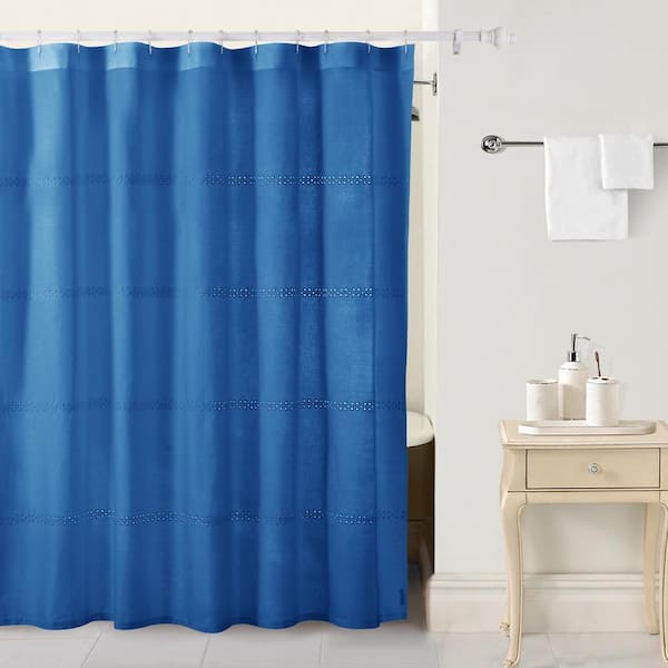 Blue Shower Curtain Cl623bl72, Solid Blue Fabric Shower Curtains