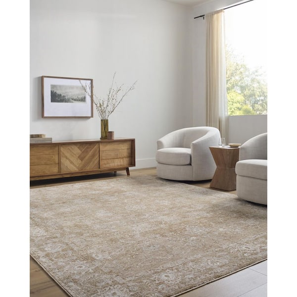 Da Vinci Light Brown Traditional Border  2 ft. x 2 ft. Area Rug
