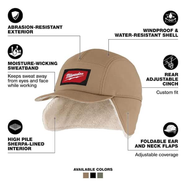 Large/X-Large Khaki Sherpa-Lined Hat