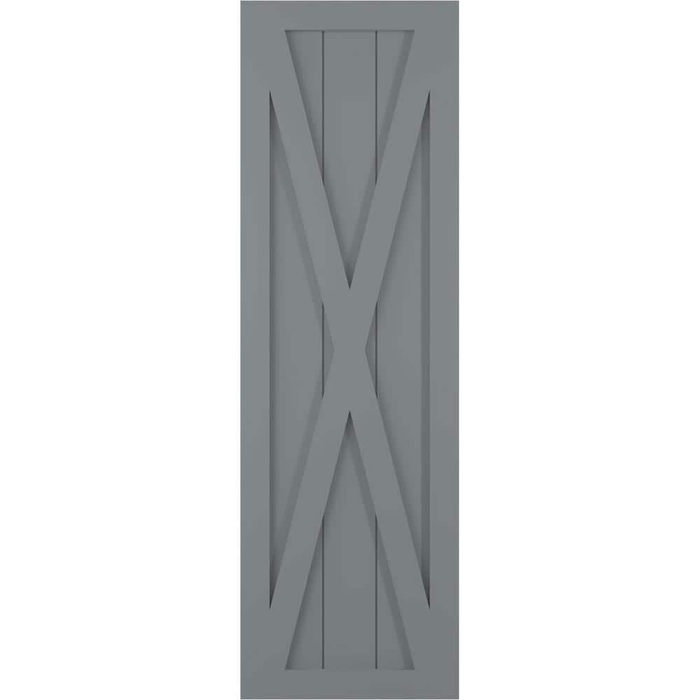 18 in. x 61 in. True Fit PVC Single X-Board Farmhouse Fixed Mount Board and Batten Shutters, Ocean Swell (Per Pair) price history on PriceWatchPro