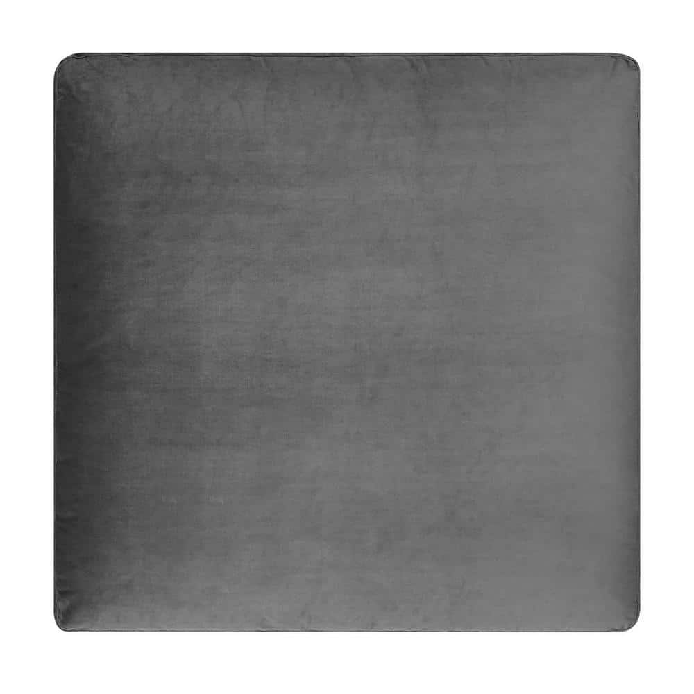 Luxurious Gray Performance Velvet Overstuffed Ottoman