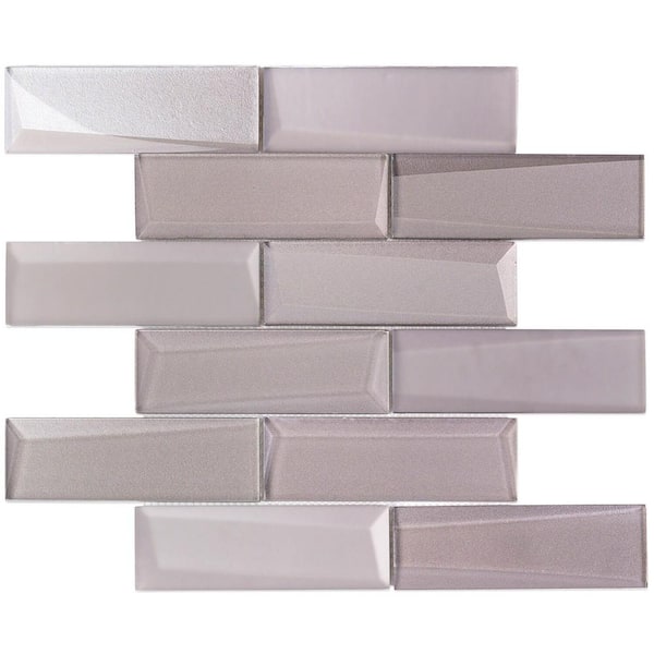 Ivy Hill Tile Wister Sepia 12.14 in. x 12.53 in. 12mm Polished Glass Mosaic Wall Tile (1.06 sq. ft. per Sheet)
