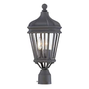 Harrison 3-Light Black Outdoor Post Lantern