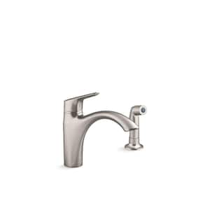 Rival Single-Handle Standard Kitchen Sink Faucet with Side Sprayer in Vibrant Stainless