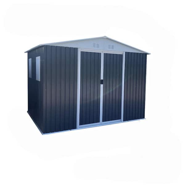 Apex Roof 10 ft. W x 8 ft. D Garden Shed with Lockable Door and Windows, Aluminum Frame (80 sq. ft.)