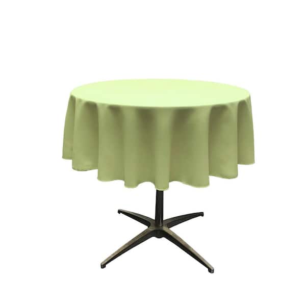LA Linen 51 in. Round Sage Polyester Poplin Tablecloth