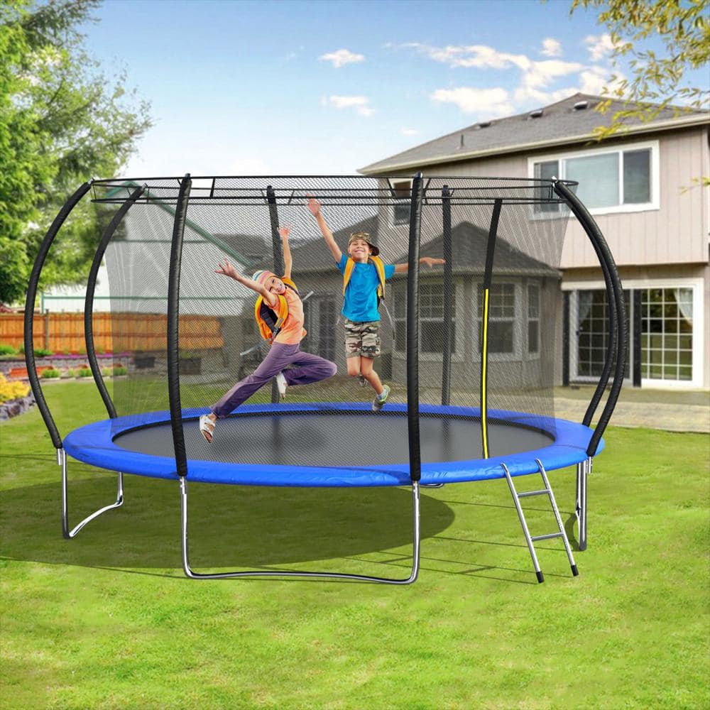 Reviews for Kingdely 14 ft. Pumpkin-Shaped Trampoline with Enclosure Net, Safety and Ladder, Outdoor Yard for Kids and Family | Pg 1 - The Home Depot